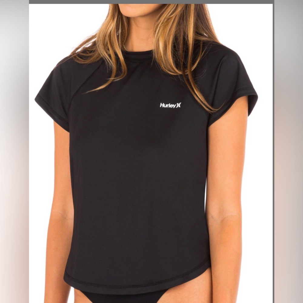 Hurley Women's Standard One And Only Short-Sleeve Surf Shirt, Black L